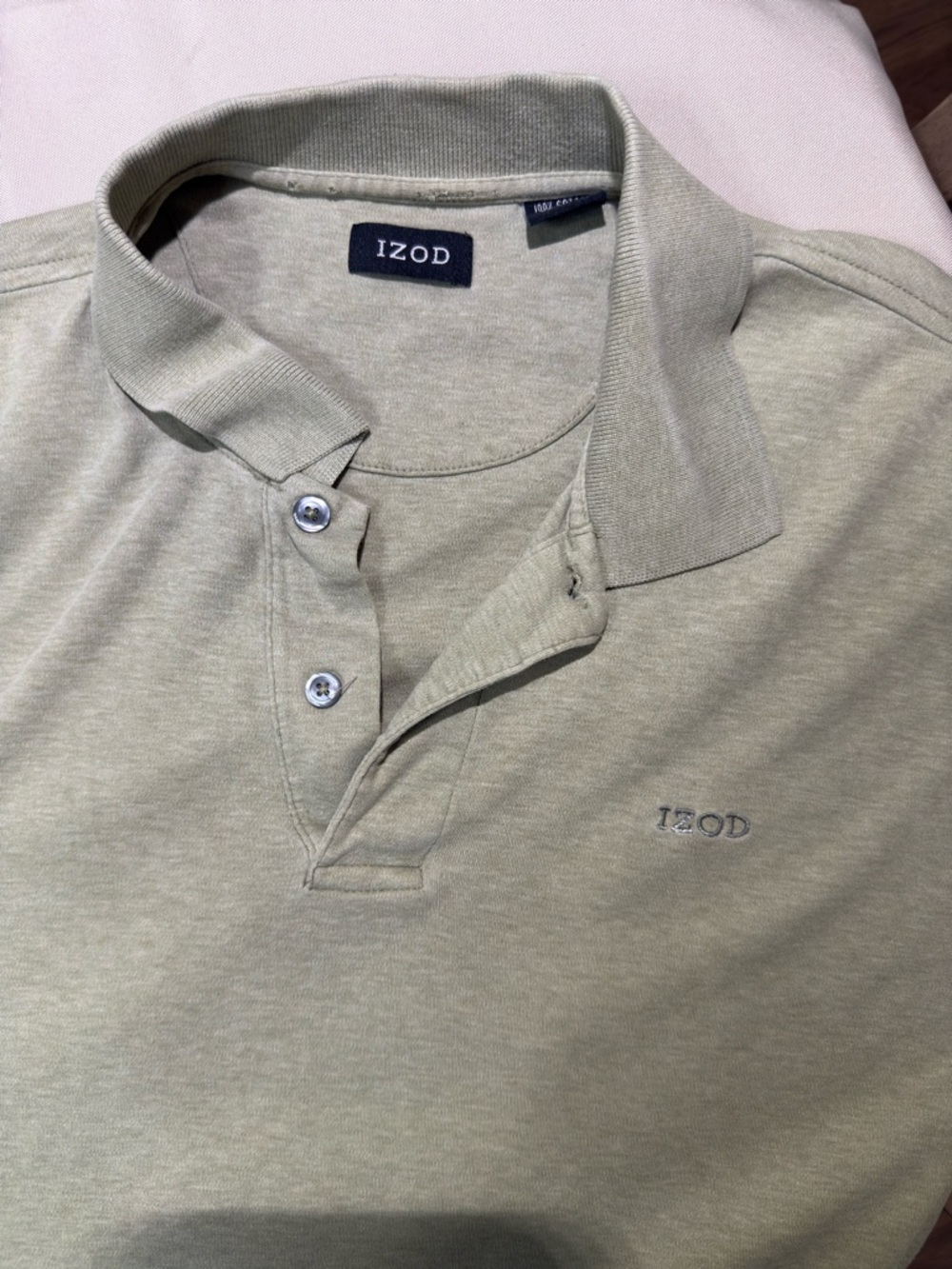 Izod Men's Sage Green Short-Sleeve Polo